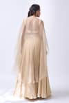 Shop_Neha Mehta Couture_Gold Organza, Silk Embroidery, Zari Round Neck Hand Lehenga Set _at_Aza_Fashions
