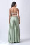 Shop_Neha Mehta Couture_Mint Organza, Silk Embroidery Round Neck Green Hand Sharara Set _Online_at_Aza_Fashions