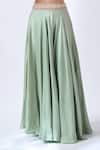 Neha Mehta Couture_Mint Organza, Silk Embroidery Round Neck Green Hand Sharara Set _at_Aza_Fashions
