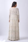 Shop_Neha Mehta Couture_Ivory Silk, Net Embroidery, Zari Round Neck, Hand Jacket And Lehenga Set _at_Aza_Fashions