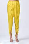 Buy_Neha Mehta Couture_Yellow Organza, Silk Embroidery Round Neck Hand Kurta Dhoti Set _Online_at_Aza_Fashions
