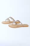 Shop_Sandalwali_Beige Beads Handmade Ambi Sandals _at_Aza_Fashions
