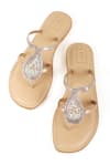 Buy_Sandalwali_Beige Beads Handmade Ambi Sandals _at_Aza_Fashions