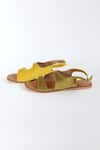 Shop_Sandalwali_Mustard Studs Sally Velvet Sandals _at_Aza_Fashions