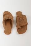 Shop_Sandalwali_Tan Fringe Lady Suzy Vegan Sandals _at_Aza_Fashions