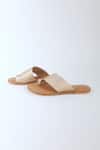Sandalwali_Gold Isla Dull Strapped Sandals _Online_at_Aza_Fashions