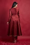 Shop_Vinusto_Maroon , Cotton Tassels, Lace V-neck Flared Anarkali And Pant Set _at_Aza_Fashions