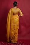 Shop_Vinusto_Turquoise Chanderi Cut Work, Embroidery, Tassels Handwoven Saree And Blouse Set _at_Aza_Fashions