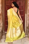 Shop_Naaritva India_Yellow Zari Handwoven Banarasi Saree With Running Blouse _at_Aza_Fashions