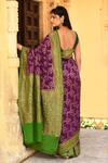 Shop_Naaritva India_Purple Crepe, Silk, Chiffon Zari Handwoven Banarasi Saree With Running Blouse _at_Aza_Fashions
