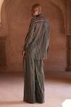 Shop_Itrh_Black Net Crystals Collared Embellished Pant Co-ord Set _at_Aza_Fashions