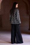Shop_Itrh_Black Roma Sequins Crew Neck Houndstooth Oversized Sweatshirt And Pant Set _at_Aza_Fashions