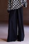 Buy_Itrh_Black Roma Sequins Crew Neck Houndstooth Oversized Sweatshirt And Pant Set _Online_at_Aza_Fashions