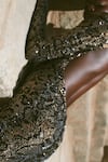 Buy_Itrh_Black Lycra, Net High Neck Serpentina Snake Print Gown _Online_at_Aza_Fashions