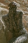 Itrh_Black Lycra, Net High Neck Serpentina Snake Print Gown _at_Aza_Fashions