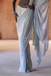 Itrh_Mint Net Stones Round Neck Ombre Crystal Embellished Saree And Blouse _Online_at_Aza_Fashions