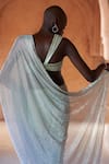 Shop_Itrh_Mint Net Stones Round Neck Ombre Crystal Embellished Saree And Blouse _at_Aza_Fashions