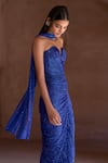 Itrh_Blue Net Crystals Sweetheart Neck Embellished Electric Gown _Online_at_Aza_Fashions