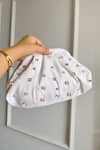 Buy_Boxwish By Bhumika_White Rhinestones Denim Cloud Bag _at_Aza_Fashions