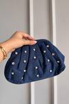 Buy_Boxwish By Bhumika_Blue Rhinestones Denim Cloud Bag _at_Aza_Fashions
