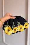 Buy_Boxwish By Bhumika_Black Applique, Embroidery 3d Floral Bag _at_Aza_Fashions