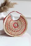 Shop_Boxwish By Bhumika_Red Gota Patti, Beads Gotapatti Moon Bag _at_Aza_Fashions