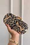 Buy_Boxwish By Bhumika_Cream Embroidery Blossom Applique Handwork Clutch Bag _at_Aza_Fashions