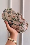Buy_Boxwish By Bhumika_Multi Color Embroidery, Beads Blossom Applique Handwork Clutch Bag _at_Aza_Fashions