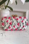 Shop_Boxwish By Bhumika_White Embroidery Blossom Applique Handwork Clutch Bag _at_Aza_Fashions