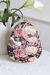 Shop_Boxwish By Bhumika_Pink Embroidery Blossom Applique Handwork Clutch Bag _at_Aza_Fashions