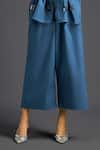 Deepika Arora_Blue Cotton Embroidery Mandarin Collar Designer Shirt And Pant Set _Online_at_Aza_Fashions