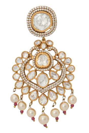 Nazaakat By Samara Singh_Pink Zari Kundan Ruby Jewelry Set _at_Aza_Fashions