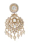 Nazaakat By Samara Singh_White Diamonds, Pearls Kundan Brass Jewelry Set _Online