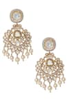 Buy_Nazaakat By Samara Singh_White Diamonds, Pearls Kundan Brass Jewelry Set _Online