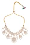 Shop_Nazaakat By Samara Singh_White Diamonds, Pearls Kundan Brass Jewelry Set _Online