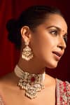 Shop_Nazaakat By Samara Singh_Red Ruby Kundan Necklace And Earring Set _Online_at_Aza_Fashions