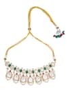 Shop_Nazaakat By Samara Singh_Green Zari Kundan And Ruby Necklace Set _Online_at_Aza_Fashions