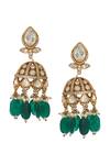Shop_Nazaakat By Samara Singh_Green Zari Kundan Necklace And Earring Set _Online_at_Aza_Fashions