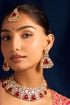 Nazaakat By Samara Singh_Red Ruby Kundan Necklace Set _at_Aza_Fashions