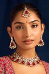 Buy_Nazaakat By Samara Singh_Red Ruby Kundan Necklace Set _at_Aza_Fashions
