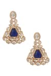 Shop_Nazaakat By Samara Singh_Blue Zari Kundan Brass Jewelry Set _Online_at_Aza_Fashions