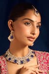 Buy_Nazaakat By Samara Singh_Blue Kundan Necklace Set _at_Aza_Fashions