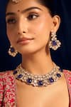 Nazaakat By Samara Singh_Blue Kundan Necklace Set _Online_at_Aza_Fashions