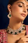 Shop_Nazaakat By Samara Singh_Green Kundan Necklace Set _Online_at_Aza_Fashions