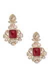 Nazaakat By Samara Singh_Red Zari Ruby Kundan Jewelry Set _Online_at_Aza_Fashions