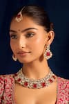 Buy_Nazaakat By Samara Singh_Red Zari Ruby Kundan Jewelry Set _at_Aza_Fashions
