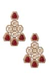 Buy_Nazaakat By Samara Singh_Red Zari Ruby Kundan Necklace And Earring Set _Online_at_Aza_Fashions