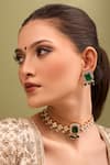 Nazaakat By Samara Singh Green Zari Kundan Necklace And Earring Set at Aza Fashions Nazaakat By Samara Singh_Green Zari Kundan Necklace And Earring Set _at_Aza_Fashions