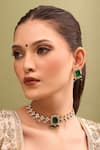 Buy Nazaakat By Samara Singh Green Zari Kundan Necklace And Earring Set at Aza Fashions Buy_Nazaakat By Samara Singh_Green Zari Kundan Necklace And Earring Set _at_Aza_Fashions