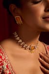 Buy Nazaakat By Samara Singh Yellow Zari Kundan Necklace And Earring Set Online at Aza Fashions Buy_Nazaakat By Samara Singh_Yellow Zari Kundan Necklace And Earring Set _Online_at_Aza_Fashions